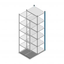 Legbordstelling Medium Duty 2500x550x800mm (hxbxd) 6 niveaus blauw aanbouwsectie