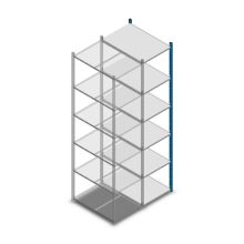 Legbordstelling Medium Duty 2500x550x800mm (hxbxd) 6 niveaus blauw aanbouwsectie