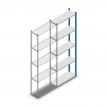 Legbordstelling Medium Duty 2500x850x300mm (hxbxd) 5 niveaus blauw aanbouwsectie