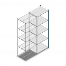 Legbordstelling Medium Duty 2500x850x600mm (hxbxd) 5 niveaus blauw aanbouwsectie