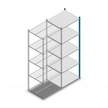 Legbordstelling Medium Duty 2500x850x700mm (hxbxd) 5 niveaus blauw aanbouwsectie