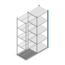 Legbordstelling Medium Duty 2500x850x700mm (hxbxd) 5 niveaus blauw aanbouwsectie