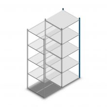 Legbordstelling Medium Duty 2500x850x800mm (hxbxd) 5 niveaus blauw aanbouwsectie