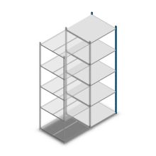 Legbordstelling Medium Duty 2500x850x800mm (hxbxd) 5 niveaus blauw aanbouwsectie