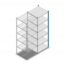Legbordstelling Medium Duty 2500x850x800mm (hxbxd) 6 niveaus blauw aanbouwsectie