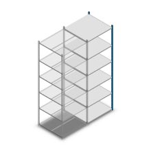 Legbordstelling Medium Duty 2500x850x800mm (hxbxd) 6 niveaus blauw aanbouwsectie