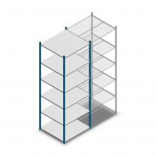 Legbordstelling Medium Duty 2500x850x800mm (hxbxd) 6 niveaus blauw beginsectie