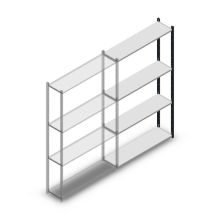 Legbordstelling Medium Duty 2000x1150x300mm (hxbxd) 4 niveaus antraciet aanbouwsectie