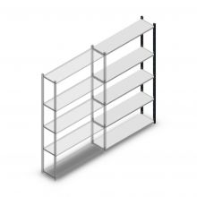 Legbordstelling Medium Duty 2000x1150x300mm (hxbxd) 5 niveaus antraciet aanbouwsectie