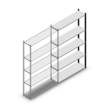 Legbordstelling Medium Duty 2000x1150x300mm (hxbxd) 5 niveaus antraciet aanbouwsectie