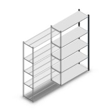 Legbordstelling Medium Duty 2000x1150x400mm (hxbxd) 5 niveaus antraciet aanbouwsectie