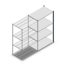 Legbordstelling Medium Duty 2000x1150x700mm (hxbxd) 4 niveaus antraciet aanbouwsectie