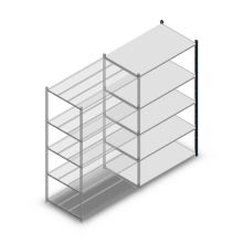 Legbordstelling Medium Duty 2000x1150x700mm (hxbxd) 5 niveaus antraciet aanbouwsectie