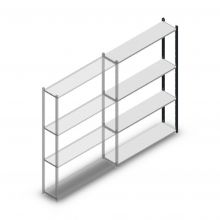 Legbordstelling Medium Duty 2000x1300x300mm (hxbxd) 4 niveaus antraciet aanbouwsectie