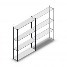 Legbordstelling Medium Duty 2000x1300x300mm (hxbxd) 4 niveaus antraciet beginsectie