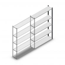 Legbordstelling Medium Duty 2000x1300x300mm (hxbxd) 5 niveaus antraciet aanbouwsectie