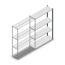 Legbordstelling Medium Duty 2000x1300x400mm (hxbxd) 4 niveaus antraciet aanbouwsectie