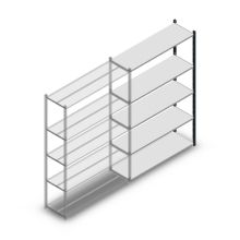Legbordstelling Medium Duty 2000x1300x400mm (hxbxd) 5 niveaus antraciet aanbouwsectie