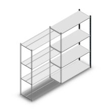 Legbordstelling Medium Duty 2000x1300x500mm (hxbxd) 4 niveaus antraciet aanbouwsectie
