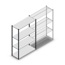 Legbordstelling Medium Duty 2000x1300x500mm (hxbxd) 4 niveaus antraciet beginsectie