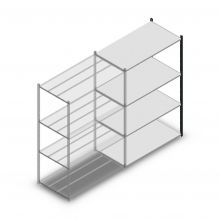 Legbordstelling Medium Duty 2000x1300x700mm (hxbxd) 4 niveaus antraciet aanbouwsectie