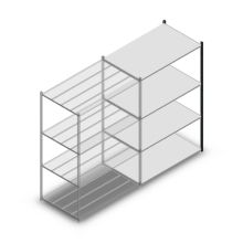 Legbordstelling Medium Duty 2000x1300x800mm (hxbxd) 4 niveaus antraciet aanbouwsectie