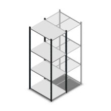 Legbordstelling Medium Duty 2000x550x800mm (hxbxd) 4 niveaus antraciet beginsectie