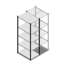 Legbordstelling Medium Duty 2000x550x800mm (hxbxd) 5 niveaus antraciet beginsectie