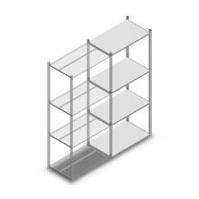 Legbordstelling Light Duty 2000x850x500mm (hxbxd) 4 niveaus aanbouwsectie