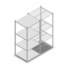 Legbordstelling Light Duty 2000x850x800mm (hxbxd) 4 niveaus beginsectie