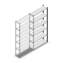 Legbordstelling Medium Duty 2000x1000x300mm (hxbxd) 6 niveaus antraciet aanbouwsectie