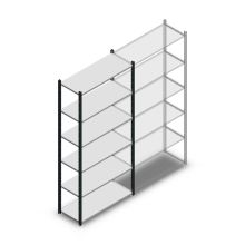 Legbordstelling Medium Duty 2000x1000x400mm (hxbxd) 6 niveaus antraciet beginsectie