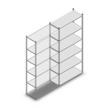 Legbordstelling Medium Duty 2000x1000x400mm (hxbxd) 6 niveaus verzinkt aanbouwsectie