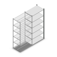 Legbordstelling Medium Duty 2200x1000x600mm (hxbxd) 6 niveaus antraciet aanbouwsectie
