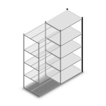 Legbordstelling Medium Duty 2200x1000x700mm (hxbxd) 5 niveaus antraciet aanbouwsectie