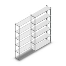 Legbordstelling Medium Duty 2200x1150x300mm (hxbxd) 6 niveaus antraciet aanbouwsectie