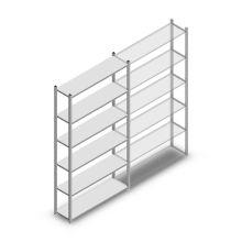 Legbordstelling Medium Duty 2000x1150x300mm (hxbxd) 6 niveaus verzinkt beginsectie