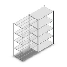 Legbordstelling Medium Duty 2200x1150x700mm (hxbxd) 5 niveaus antraciet aanbouwsectie