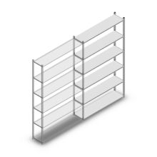 Legbordstelling Medium Duty 2200x1300x300mm (hxbxd) 6 niveaus verzinkt aanbouwsectie