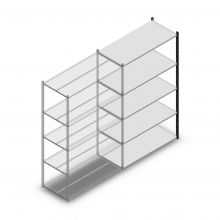 Legbordstelling Medium Duty 2200x1300x600mm (hxbxd) 5 niveaus antraciet aanbouwsectie