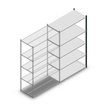Legbordstelling Medium Duty 2200x1300x600mm (hxbxd) 5 niveaus antraciet aanbouwsectie