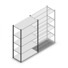 Legbordstelling Medium Duty 2200x1300x600mm (hxbxd) 5 niveaus antraciet beginsectie