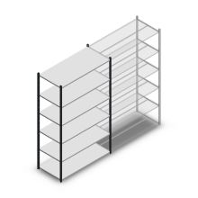 Legbordstelling Medium Duty 2200x1300x600mm (hxbxd) 6 niveaus antraciet beginsectie