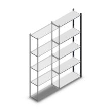 Legbordstelling Medium Duty 2200x850x300mm (hxbxd) 5 niveaus antraciet aanbouwsectie