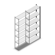 Legbordstelling Medium Duty 2200x850x300mm (hxbxd) 6 niveaus antraciet aanbouwsectie