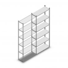 Legbordstelling Light Duty 2000x850x300mm (hxbxd) 6 niveaus aanbouwsectie
