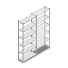 Legbordstelling Medium Duty 2000x850x300mm (hxbxd) 6 niveaus verzinkt beginsectie