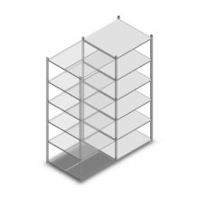 Legbordstelling Light Duty 2000x850x800mm (hxbxd) 6 niveaus aanbouwsectie