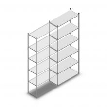 Legbordstelling Medium Duty 3000x1000x400mm (hxbxd) 6 niveaus verzinkt aanbouwsectie