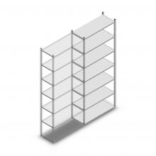 Legbordstelling Light Duty 2500x1000x400mm (hxbxd) 7 niveaus aanbouwsectie